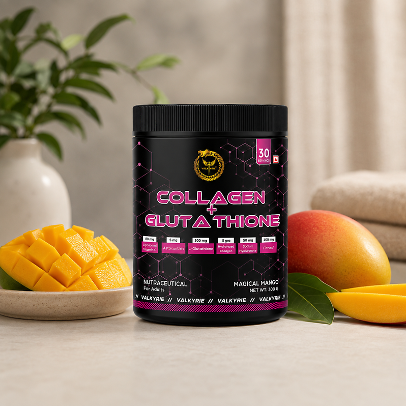 Valkyrie Collagen + Glutathione Powder, Mango, 300g, 30 Servings, Skin & Anti-Aging