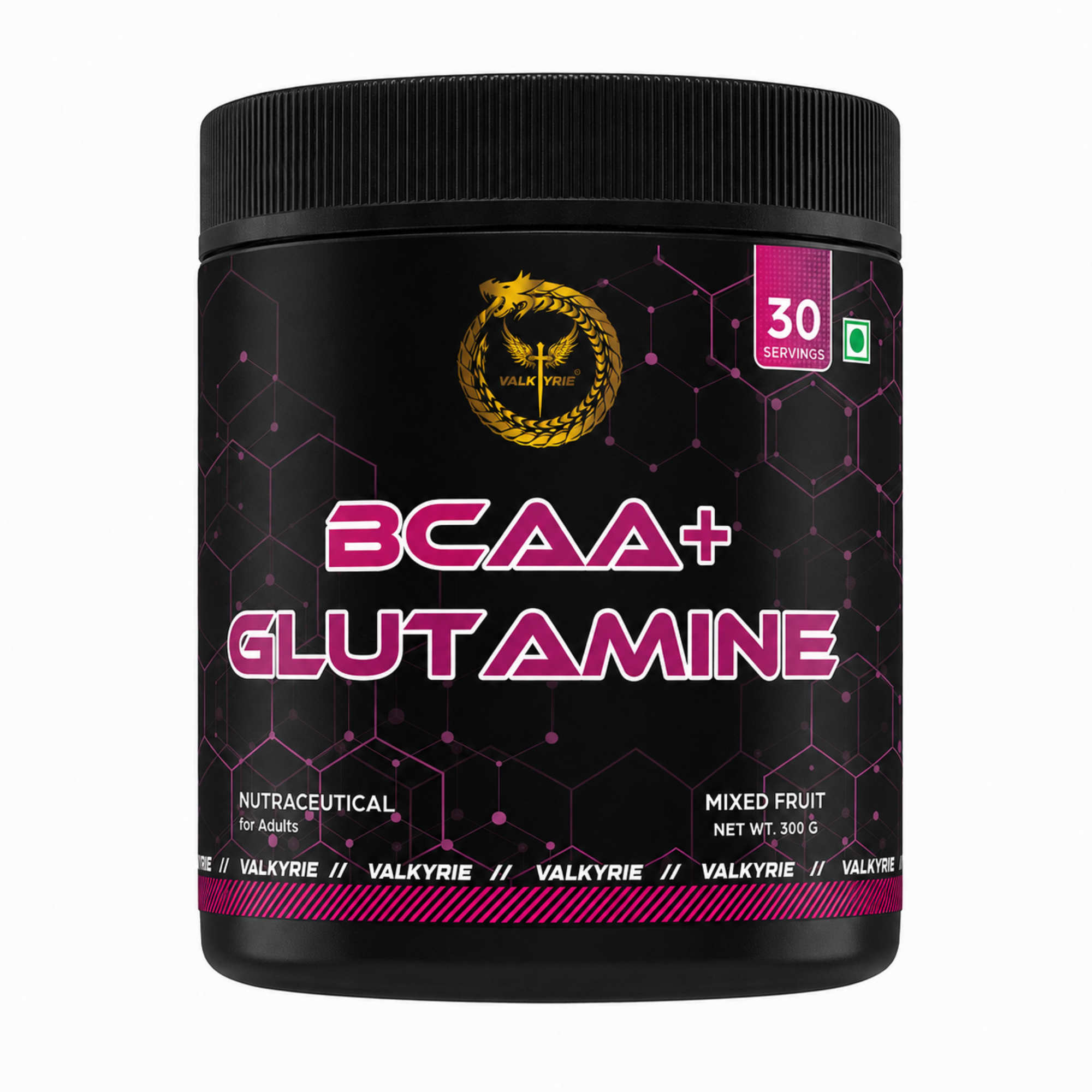 Valkyrie BCAA + Glutamine Mixed Fruit 300g | 5g BCAA & 2g Glutamine Per Serving