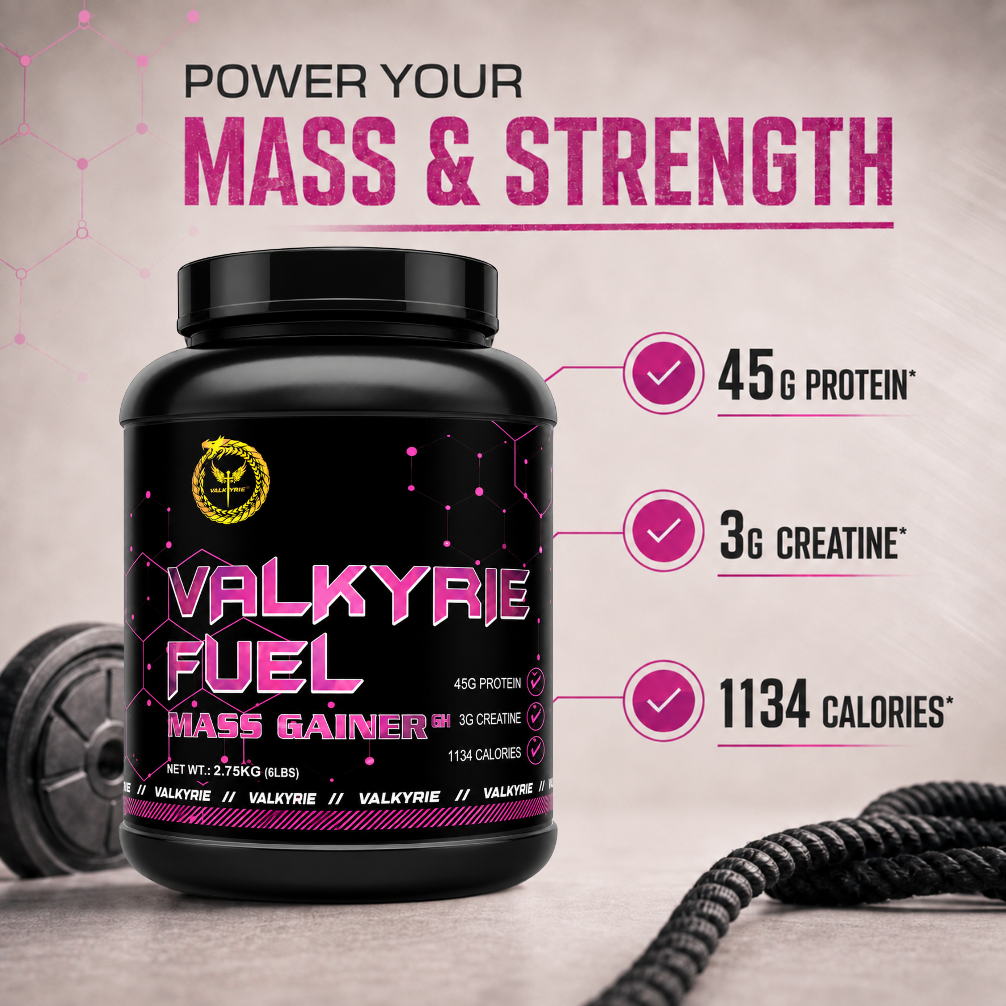 Valkyrie Fuel Mass Gainer 2.75Kg – Muscle Growth & Weight Gain Support